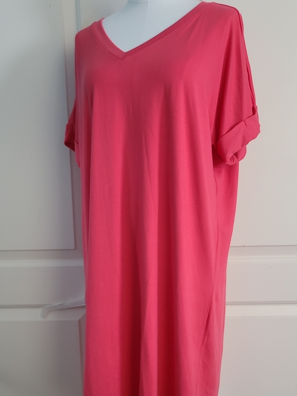 NWOT E.C. Pink V Neck Tee Shirt Dress